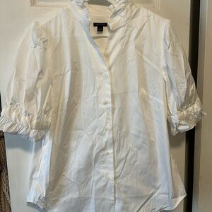 NWOT - Ann Taylor white short sleeve button down